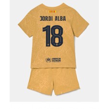 Barcelona Jordi Alba #18 Bortaställ Barn 2022-23 Korta ärmar (+ Korta byxor)